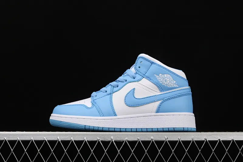 All categories Air Jordan Jordan series basketball shoes Air Jordan 1 Mid Air Jordan 1 Mid AJ1 Joe 1 white and blue 554724-106